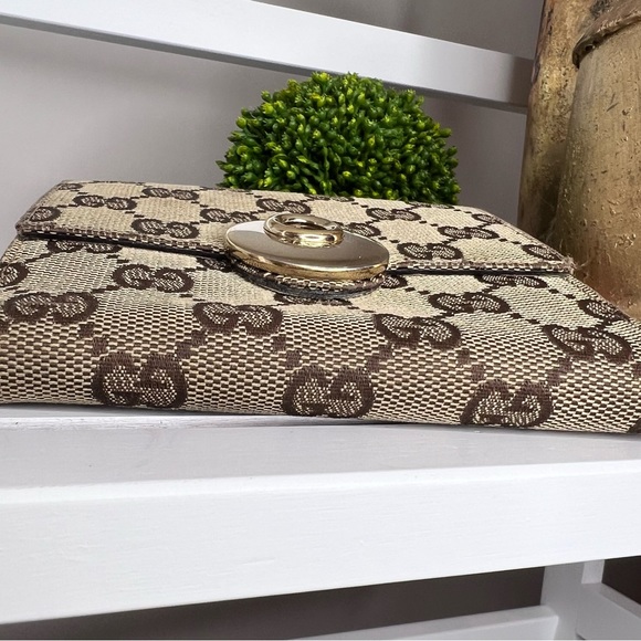 100% authentic Gucci Wallet Purse Folding wallet G logos Beige Woman - Picture 7 of 9